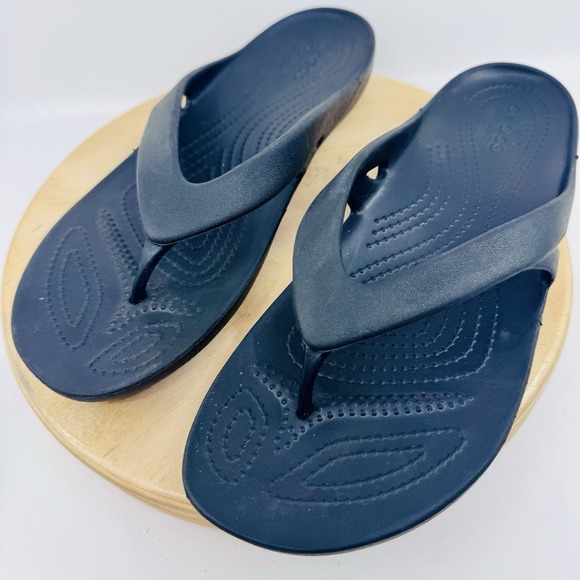 CROCS Shoes - Crocs Kadee II Flip Flops Womens 10 Black Comfort Slip-On Summer Sandals thong